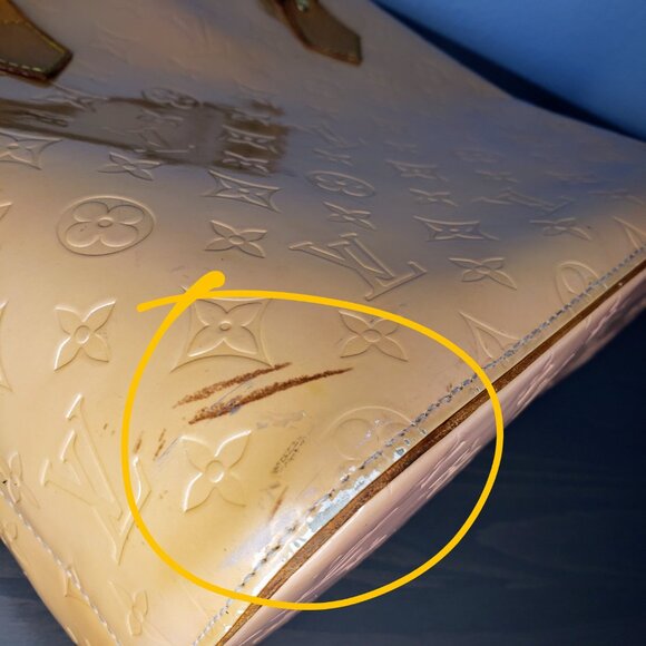 Louis Vuitton Houston Tote - Vintage Peachy Coral (Pink Interior) Vernis Leather - Picture 7 of 16